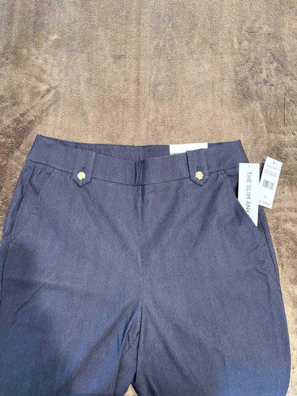 NWT Rafaella The Slim Ankle High Rise Pants Dark Indigo Size 12